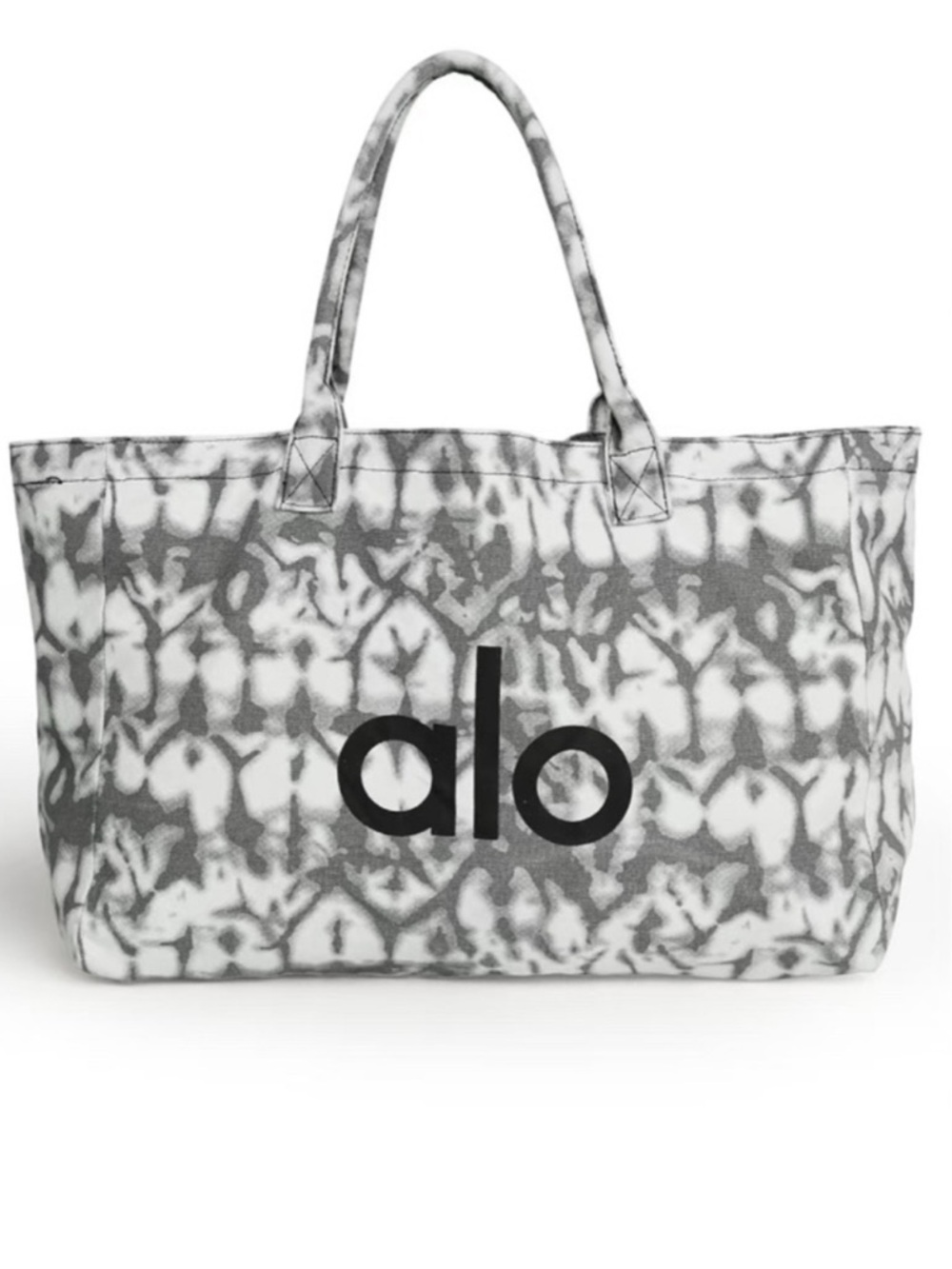 ALO Yoga Gray Tie-Dye Canvas Tote with Black Logo. Like new